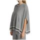 Lurex Stripe Knit Poncho Hoodie