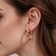 copper Circle Stars and crystals Round Earrings